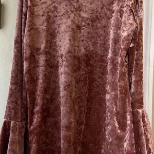 Boho Jane L Velvet Pink Peasant Top Blouse Bell Sleeves fairy festival romantic